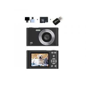 Appareil photo numérique 4K avec carte mémoire 32 Go, 48 MP, vidéo 1080p, design compact, noir - Neuf