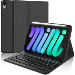 Coque Clavier pour iPad Air 11 Pouces (M3 2025, M2 2024), AZERTY Fran&ccedil;ais Housse Clavier Bluetooth Magn&eacute;tique D&eacute;tachable avec Porte Crayon pour Tablette iPad Air 10.9"" (5e/4e G&eacute;n&eacute;ration), Rose - Neuf