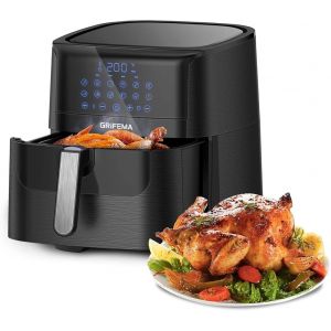 Gc2001 Friteuse Sans Huile Xxl 6,5L/1800W Avec Écran Tactile Led, 12 Programmes Pour Cuisson Saine, Air Fryer Circulation D'Air Rapide 60 Min Minuterie Et Température Réglable, Noir - Neuf