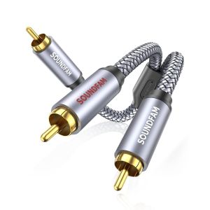 Câble RCA Y - 2M - Câble RCA Répartiteur 1-RCA Mâle vers 2-RCA Mâle Câble Audio Stéréo pour Subwoofer, Amplificateur, Hi-Fi & Home Cinéma, Analogique & Numérique - Neuf