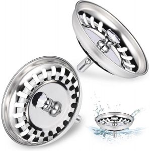 2Pcs passoire d'évier de cuisine,filtre d'évier en acier inoxydable,bouchon d'évier,vidage d'évier,accessoire de cuisine,évier Franke,majordome d'évier,bouchon de bassin,baignoire - Neuf