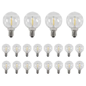 20 Pcs G40 Led Ampoules De Remplacement E12 Vis Base Incassable Led Globe Ampoules Pour Chaîne Solaire - Neuf