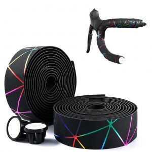 2 PièCes Ruban De Guidon De VéLo Lignes ColoréEs Ruban De Guidon Anti-DéRapant PoignéE De Cyclisme Enveloppes Ruban De Guidon De VéLo De Route - Neuf