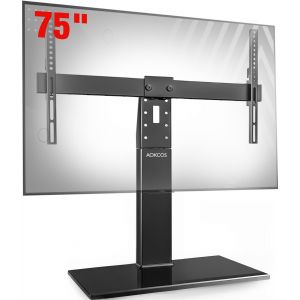 SUBZONAL-Support TV sur Pied pour TV de 32-75 Pouces - Pied TV Universel Pivotant 50&deg; - Max Capacit&eacute; 50 kg - Max VESA 600x400 mm - Neuf