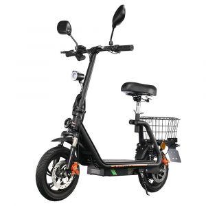Twofish M5 Pro-E Trottinette &Eacute;lectrique Certifi&eacute;e Cee Avec Si&egrave;ge Et Panier Arri&egrave;re, Moteur 500 W, Batterie 48 V 13 Ah, Pneus 12 Pouces, Vitesse Maximale 40 Km/H, Autonomie 30 Km - Noir - Neuf