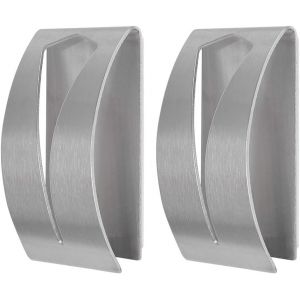 Set de 2 Porte Serviette Adhésif Patère Crochet Mural Salle de Bains INOX pour Serviettes de Bain/torchons/Tabliers/Sac Poubelle Cuisine masion Salle de Bains - Neuf