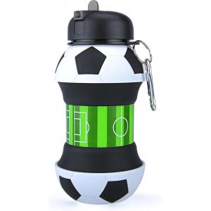 Bouteille D'eau Pliable Pour Gar&ccedil;ons Et Filles Sans Bpa - Gourde De Camping Pour Enfants - Personnalisable Avec Votre Sport - Ballon D'eau Compact Pour Cadeau (Football) - Neuf