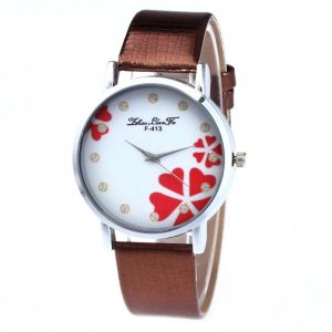 Zhoulianfa Quartzsweet Heart Cadran Photo Pu Bracelet Cuir Montre Pour Femme (Marron) - Neuf