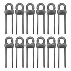 Lot De 12 Verrous De Securite En Forme De U Pour Armoires De Rangement, Portes, Tiroirs Et Fenetres, Gris - Neuf