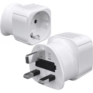 KALANKA-Adaptateur de voyage pour prise anglaise - Prise de voyage - Prise de type G - Adaptateur de voyage UK - Adaptateur de prise anglaise pour l'UE vers l'Angleterre, l'&Eacute;cosse, l'Irlande, Duba&iuml; - Neuf