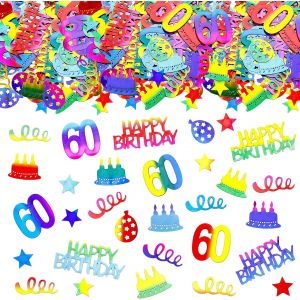 Lot de 100 confettis &iquest;&iquest; paillettes pour 60 ans - 1,4 &iquest;&iquest; 5 cm - D&iquest;&iquest;coration &iquest;&iquest; disperser pour 60 ans - Pour femme et homme - D&iquest;&iquest;coration de table - 60 ans - Neuf