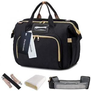 Sac De Messager À Langer Pour Bébé, Multifonction Imperméable Sac À Langer Pour Bébé, Sac À Langer De Voyage Portable Avec Lit - Neuf