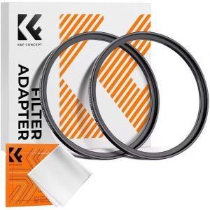 2 Pcs Filtre Bague Adaptateur 77-82Mm Step Up Ring (77 Mm À 82 Mm) Et Un Chiffon De Nettoyage[Z2459] - Neuf