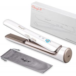Céramique Lisseur Cheveux Sans Fil,2 In 1 Fer À Lisser Et Boucleur Rechargeable Par Usb,Mini Lisseur De Voyage Portable Sans Fil,3 Niveaux De Températures,Batterie 5200 Ma,Double Tension - Neuf