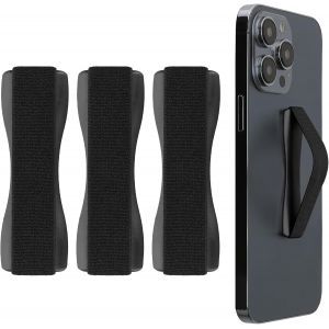 KAL-3X Support Doigt Smartphone - Accessoire Doigt Pour T&eacute;l&eacute;phone Portable - Sangle Poign&eacute;e Dos Smartphone - Noir - Neuf