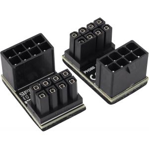 2Pack 180 Degr&eacute;s Atx 8 Broches Carte Graphique Adaptateur Secteur Type U 180 Degr&eacute;s Angle 8 Broches Femelle &Agrave; 8 Broches Femelle Bureau Graphique Connecteur D'Alimentation(En Haut/8 Broches) - Neuf