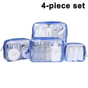 Trousse de toilette Transparente 4 Pi&egrave;ces Diff&eacute;rentes Taillesaeroplane Pvc Sac Cosm&eacute;tique Imperm&eacute;able Maquillage Sac Cosm&eacute;tique Sac Transparent Voyage Ensemble Trousse de Toilette Pour - Neuf