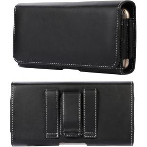 acdsgd-Sac de Ceinture Cuir pour T&eacute;l&eacute;phone Portable, Pochette de Ceinture T&eacute;l&eacute;phone Homme Noir, &Eacute;tui Ceinture Horizontal pour T&eacute;l&eacute;phone Homme Cuir Housse de Transport Coque Poche Portefeuille avec Boucle - Neuf