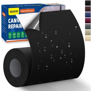 Mevronisshop-Tissu Autocollant Reparation Noir, 10x200cm Imperm&eacute;able Patch De R&eacute;paration En Tissu De Toile, Patch Autocollant En Toile Pour Tentes, B&acirc;ches De Bateau, Canap&eacute;s, Chaises - Neuf