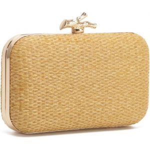 Les femmes Paille Sac de Soirée Pochette Tissée à la Main Porte-monnaie Mariage Fête Plage d'été Sac à Main Sac à Bandoulière - Neuf