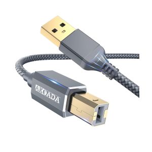 JGD-C&acirc;ble d'imprimante USB 6 m - C&acirc;ble scanner USB A vers USB B 2.0 - Pour imprimante HP, Canon, Dell, Epson, Lexmark, Xerox, Brother etc - Gris - Neuf