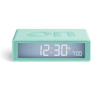 Flip+ Réveil Matin Lumineux, Réversible Avec Faces On Off Et Fonction Snooze, À Écran Lcd Et Lumière Tactile, Radio Controllé, En Gomme - Mauve - Neuf