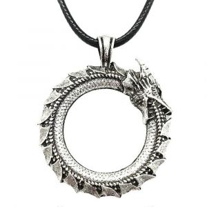 Pagan Ouroboros Dragon Pendentif Goth Collier Hommes Accessoires Gothiques - Neuf
