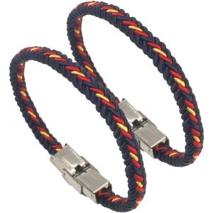 Kal-Since Mmxi Spain Lot De Deux Bracelets Avec Tresse D'espagne, Tallas Xs A Xl, Acier Inoxydable Acier Inoxydable Cordon Tress&eacute; - Neuf