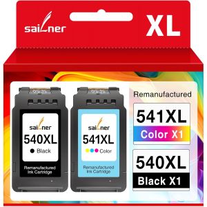 NouvelHorizonstore-SAILNER PG-540XL CL-541XL (1 Noir, 1 Tri-Couleur) Compatible pour Cartouche Canon 540 541 XL Encre pour PIXMA MG3650s MG3600 MX475 MG3650 MG3550 MG4250 TS5150, 2 Pack - Neuf