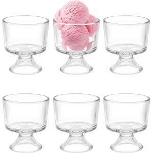 Lot De 6 Coupes &Agrave; Glace En Verre Transparent - Neuf