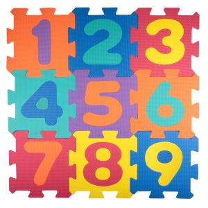 Let's Play Tapis de Puzzle 18 Pi&egrave;ces Avec Chiffres Color&eacute;s 96 x 96 cm Mousse - Neuf