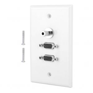 HJLIAN Panneau mural 2 ports VGA + 3,5 mm femelle pour installation home cinema - Neuf