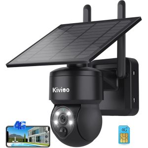 Vendeur Francais, Camera De Surveillance Solaire Sans Fil Exterieur Signal 4G, Fonctionne Avec 1 Carte Sim, Message D'Alarme,Sirène Intégrée, Détection Humanoide Gratuite, Support Français 5/7J - Neuf