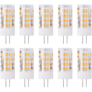 Lot De 10 Ampoules Led G4 5 W Équivalent 50 W Halogène Blanc Chaud 3000 K 500 Lm Ac 220-240 V Angle D'éclairage 360° Économie D'énergie G4 Non Intensité Variable - Neuf