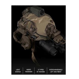 Lampe De Casque Avec Lumi&egrave;re Stroboscopique Infrarouge Et Lampe Torche, &Eacute;clairage Auxiliaire Pour Casque Et Sports De Plein Air, Noir Jn - Neuf