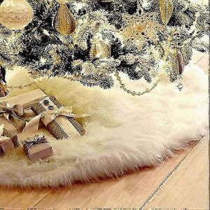 Jupe de sapin de No&euml;l en peluche de 152 cm (60 pouces) pour d&eacute;corations de No&euml;l, jupe de sapin de No&euml;l en fausse fourrure - Neuf