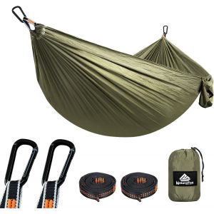 Ulteronixshop-Naturefun Hamac Ultra-L&eacute;ger De Voyage Camping | 300 Kg Capacit&eacute; De Charge,(275 X 140 Cm) Nylon &Agrave; Parachute| 2 X Mousquetons De Qualit&eacute;s, 2 X Sangles De Nylon| Pour Jardin D'interieur/Ex - Neuf