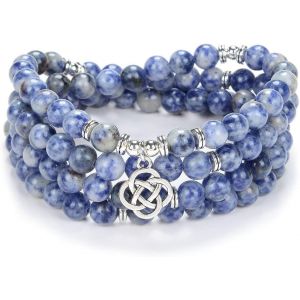 Eryi-Idées Cadeaux Celtiques 108 Perles De Pierre Mala Bracelet Collier En Cristal Avec Noeud Infini Porte-Bonheur - Neuf