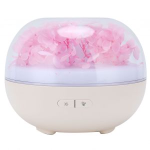 Hjlian Diffuseur D'aromatherapie A Fleurs Preservees, Humidificateur Silencieux Pour Bureau Avec Lumiere 7 Couleurs - Neuf