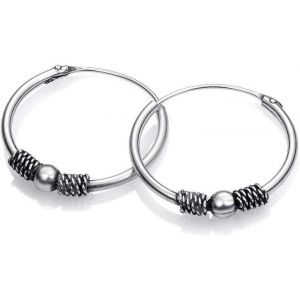 Kal-Boucles D'oreilles Créoles Bali En Argent Sterling 925 - Créoles Tribales En Argent - Différents Modèles 14, 18, 25 Et 35 Mm - Neuf