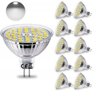 10x Ampoule Led Gu5.3 Lampe Blanc Chaud 2700k 4w (Remplace Les Ampoules Halogènes 35w) 400lm Mr16 Spot Led 12v Ac/Dc - Neuf