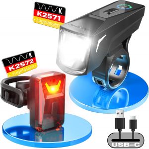 Subzonal-Lumi&egrave;re V&eacute;lo Avec Capteur De Lumi&egrave;re, &Eacute;clairage V&eacute;lo Faisceau D'inondation, 5+2 Modes De Luminosit&eacute; Lampe V&eacute;lo Led Avant Et Arri&egrave;re, Rechargeable Par Usb, &Eacute;tanche Ipx6, Approuv&eacute; Stvzo - Neuf