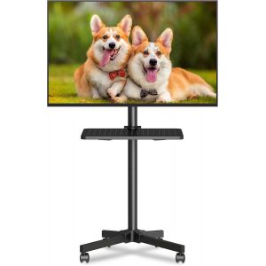 VornixorSarlshop-Montage au Sol Support TV sur Pied pour 21-60 Pouces, Chariot TV Portable avec &eacute;tag&egrave;re pour Ecran de Plasma/LCD/LED jusqu'&agrave; 35 kg, VESA Max 400x400 mm - Neuf