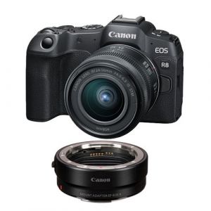 Appareil photo Canon EOS R8 + objectif RF 24-50 mm f4.5-6.3 IS STM + adaptateur de monture EF-EOS R - Neuf