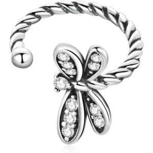 Kal-Boucles D'oreilles À Tige En Forme De Libellule En Argent Sterling 925 Et Oxyde De Zirconium,Style Vintage,Pour Tragus,Bijou Délicat,Cadeau Pour Femme Et Fille, Argent Sterling, Zircone Cubique - Neuf