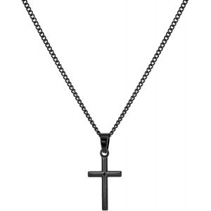 Trahoo-Collier Homme, Collier Avec Pendentif Croix Pour Homme, Collier Croix En Acier Inoxydable Noir Argenté Pour Homme Femme, Cadeau Croix Pour Homme - Neuf