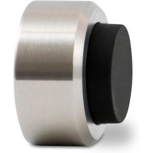 MEVRONISSHOP-Stoppwerk Butoir de porte - acier inoxydable avec but&eacute;e en caoutchouc - avec fixation mural - But&eacute;e de Porte - Arr&ecirc;t Porte - &Oslash; 3,2 cm, Hauteur 2 cm - Neuf