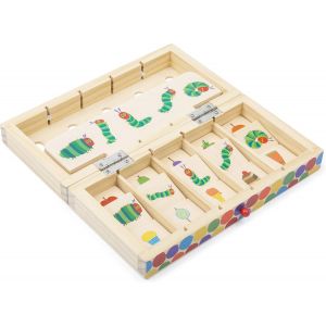 Picture Sorting Box The Caterpillar That Makes Holes,Wood,Coordination Game in Transport Box - Neuf