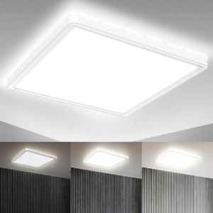 - Panneau Led &Agrave; Lumi&egrave;re Indirecte, Plat, Intensit&eacute; Lumineuse Variable Par Paliers, Dalle Led, Plafond, Plafonnier Led, Lustre Salon, Lustre Cuisine, 29,3x29,3x2,8, Blanc - Neuf