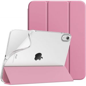 Coque Pour Ipad A16 11ème Génération 11 Pouces 2025, Ipad 10ème Génération 2022 10,9 Pouces, Mince Étui Tri-Fold En Tpu Souple Translucide Avec Réveil/Sommeil Auto, Fondant Rose - Neuf
